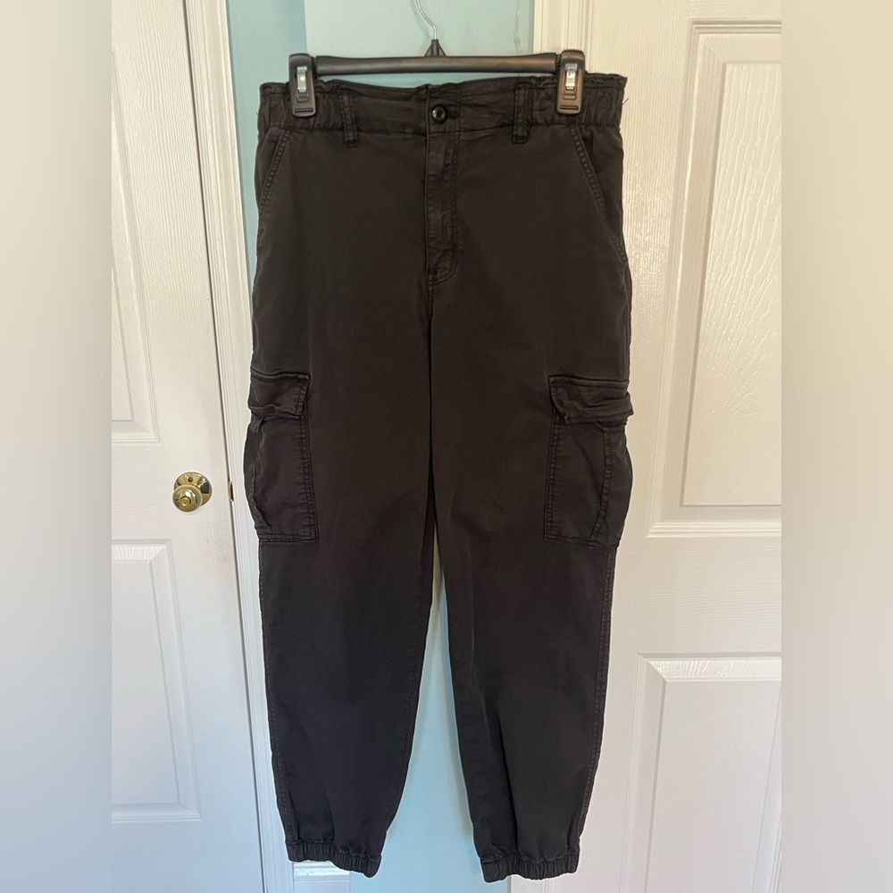 Size 10 women’s stretchy dark grey cargos